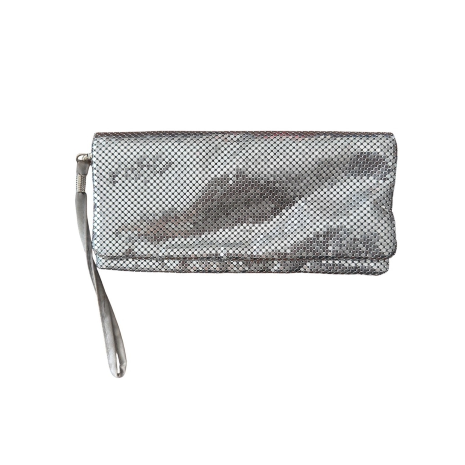 Silver Mesh Clutch Wristlet Y2k Indie Sleaze Metallic Partycore Bag